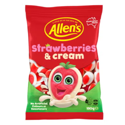 Allens Strawberries & Cream 190g