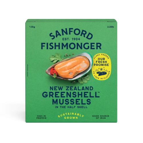Half Shell Mussels Green Lip 800g