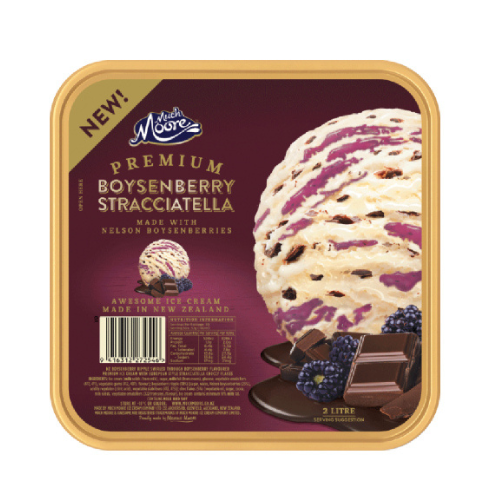 Much Moore Premium Ice Cream Boysenberry Stracciatella 2L