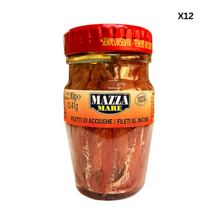 Mazza Anchovy Fillets in Sunflower Oil 80g x 12