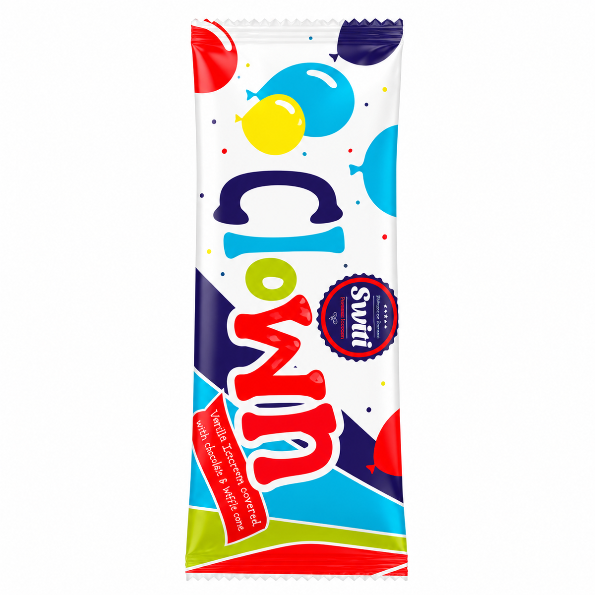 Cornet de crème glacée clown