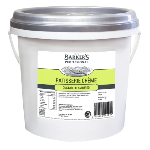 Barkers Custard Flavored Patisserie Cream 4.5kg x 3