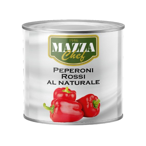 Mazza Whole Red Roasted Peppers in water 3kg x 6