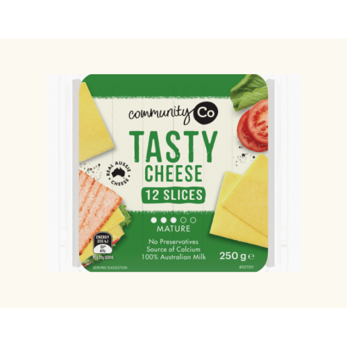 Community Co Tasty Cheese Slices 250g (Special)