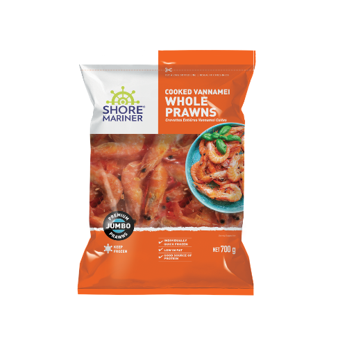 Prawn Whole Vannamei  Cooked Jumbo 700g x10 CTN