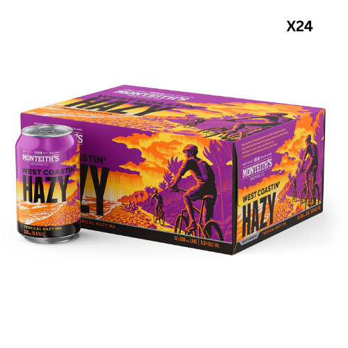 Monteith's West Coast Hazy 330ml (4 x 6 pack - 24 cans) 5.5%