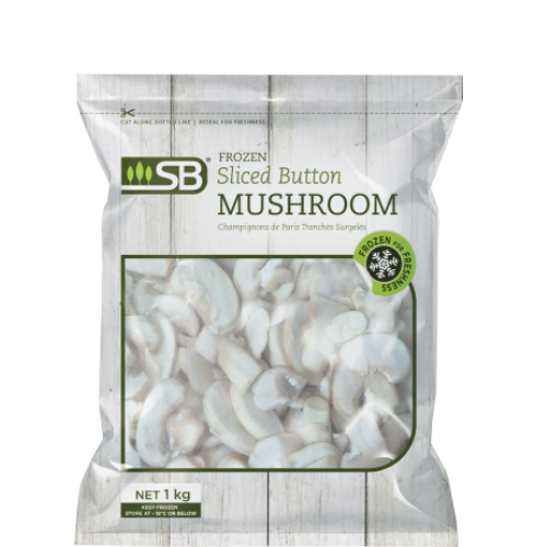 SB Button Mushroom Sliced (Frozen) 1kg