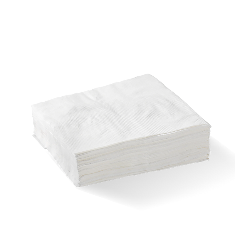 BioPak BioNapkins (White/ 2ply Cocktail/ Embossed) (250 Per/ Pack) x 8