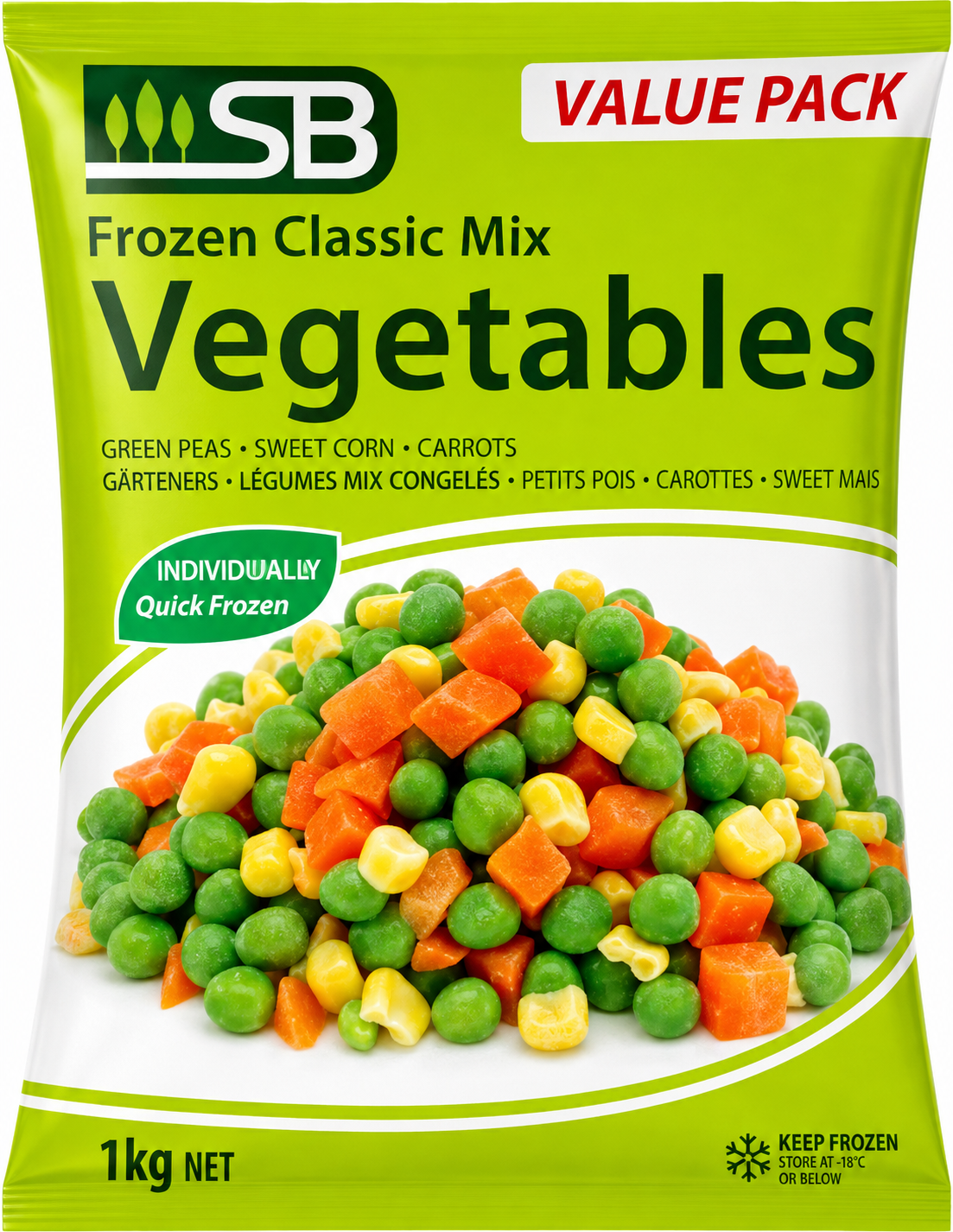 Mixed Veg (Carrot, Pea, Corn) 1kg x10 CTN