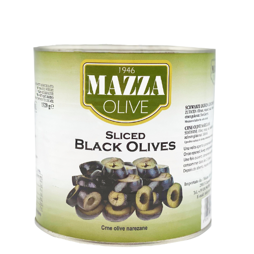 Mazza Sliced Black Olives Can 3kg