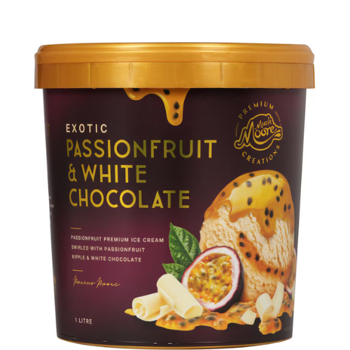 Much Moore ice cream Passionfruit & White Chocolate 1L