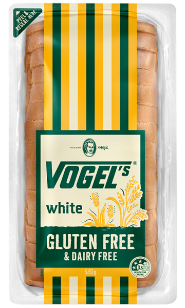 Vogels G/F White Bread 520g x12 CTN