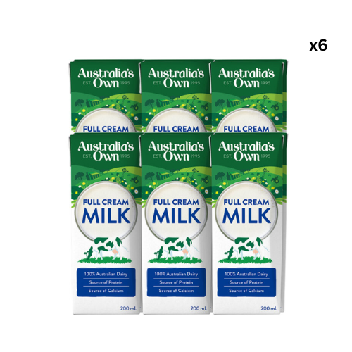Aust Own Milk Full Cream 200ml x 6
