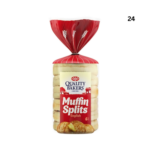 Quality Bakers English Muffin Splits (6 Per/ Pack) x 25