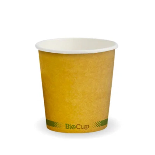 Biopak 390ML / 12OZ (90MM) KRAFT GREEN STRIPE BIOCUP x 20