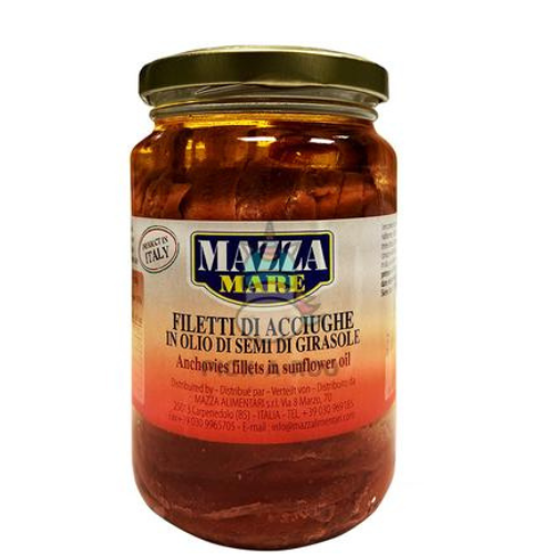 Mazza Anchovy Fillets in Sunflower Oil 350g