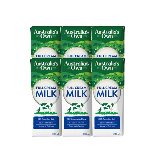 Aust Own Milk Full Cream 6 x 200ml (6 pack)