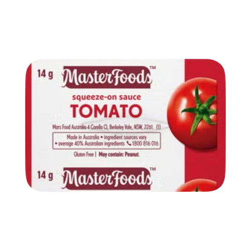 Master Foods - Tomato Sauce Squeezed 14gm - 1 x 100gm CTN