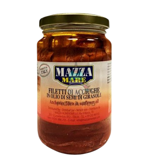 Mazza Anchovy Fillets in Sunflower Oil 350g x 12