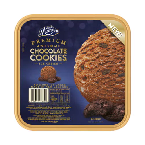 Much Moore Premium - Chocolate Cookies Ice Cream x 2L Each
