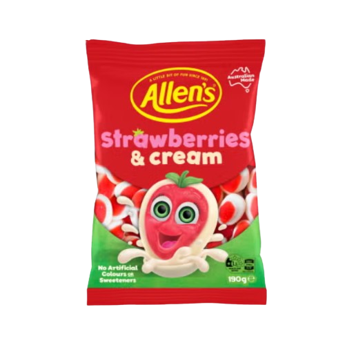 Allens Strawberries & Cream 190g x 12 -CTN