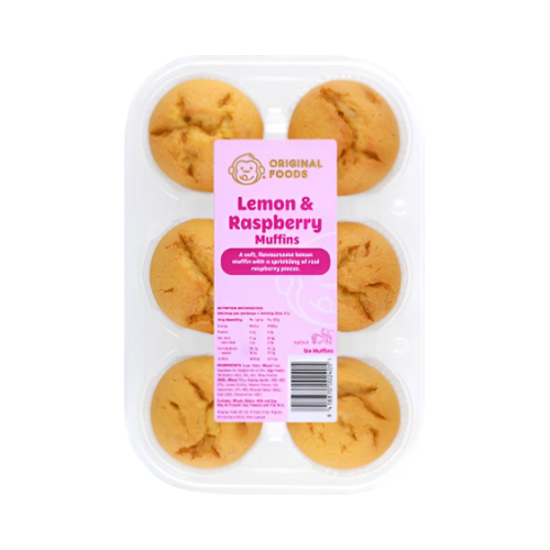 Original Foods - 6 Pack Muffins - Lemon Raspberry 60g