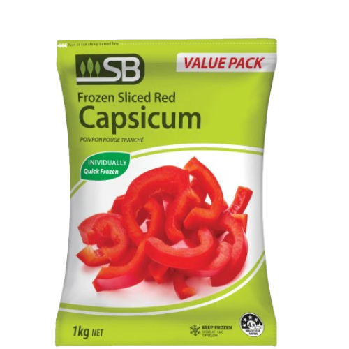 Frozen SB Sliced Capsicum (Red) 1kg