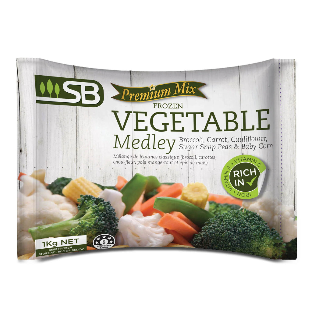 SB Premium Vege Mix (Carrot, Cauliflower, Broccoli, Sugar Snap Peas, Baby Corn) 1kg x 10