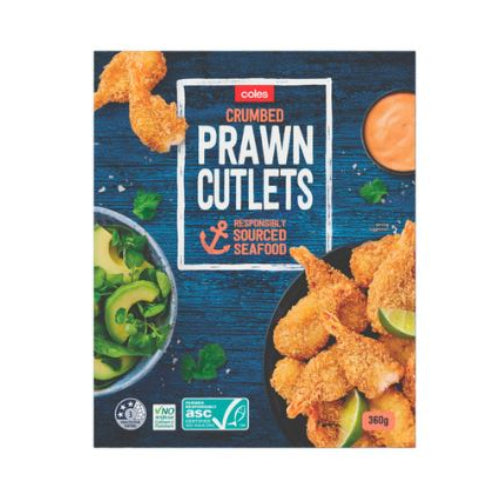 Coles Crumbed Prawn Cutlets 360g