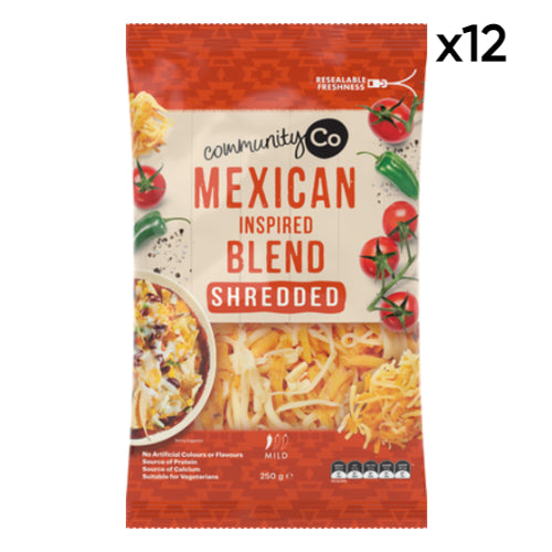 Community Co Mexican Blend Shredded Cheese 250g x12