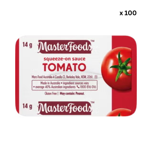 SPECIAL Master Foods - Tomato Sauce Squeezed 14gm - 1 x 100 CTN