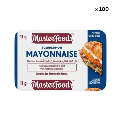 Master Foods - Mayonnaise Sauce Squeezed - 100 x 11gm CTN