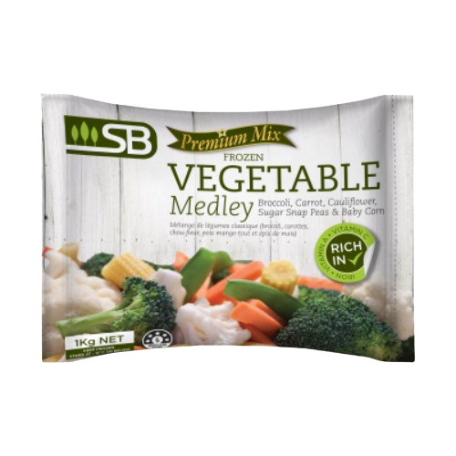 Mélange Végétal Premium SB (Carotte, Chou-fleur, Brocoli, Pois gourmands, Mini-épis de maïs) 1 kg x 10