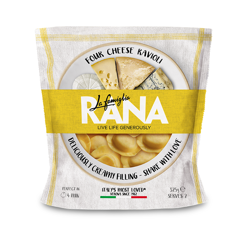 RANA FOUR CHEESE RAVIOLI 325gm x 8