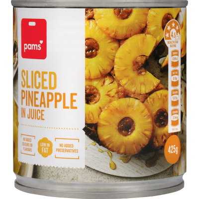 PAMS PINEAPPLE SLICES IN JUICE 425G