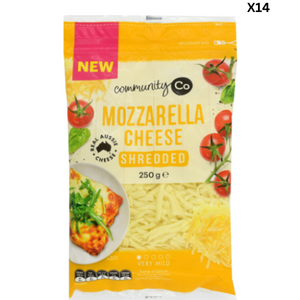 Community Co Mozzarella Shredded Cheese 250g x14