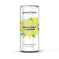 Sundown Gin Light Gin & Tonic & Lemon 2.4% 250ml