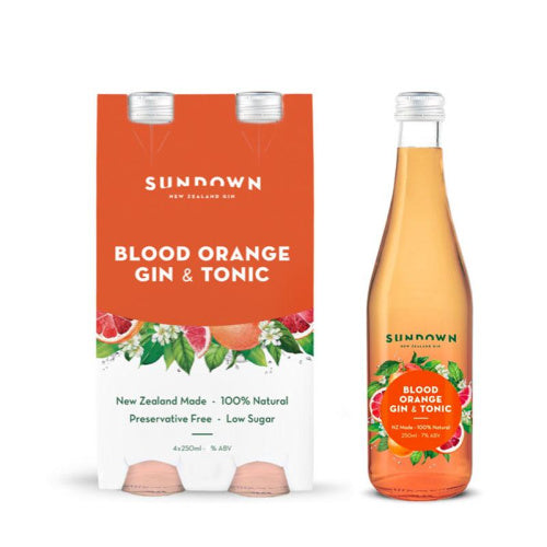 Sundown Gin & Tonic Blood Orange 7% 250ml Btl (4x250ml)