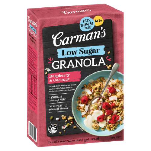 Carmans Granola Raspberry & Coconut - Low Sugar 450g