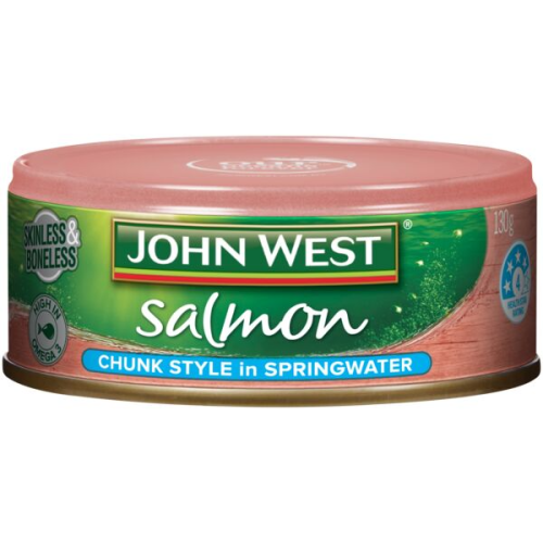 John West Salmon Chunk Style in Springwater 130g x12