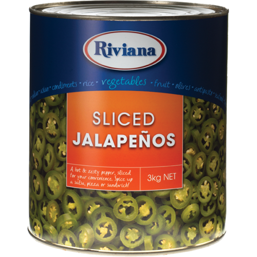 Riviana sliced jalapeno pepper 3kg x 3