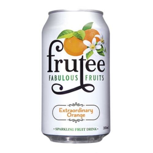 Frutee Fabulous Fruits - 100% Sugar Free Sparkling Fruit Drink -  Extraordinary Orange x 330ml Can