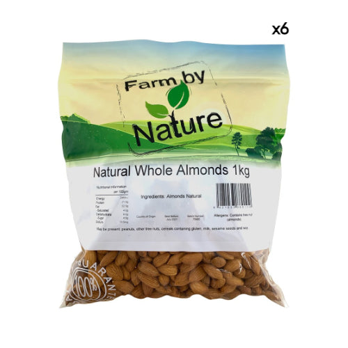 Farm by Nature Natural Whole Almonds 1kg x6