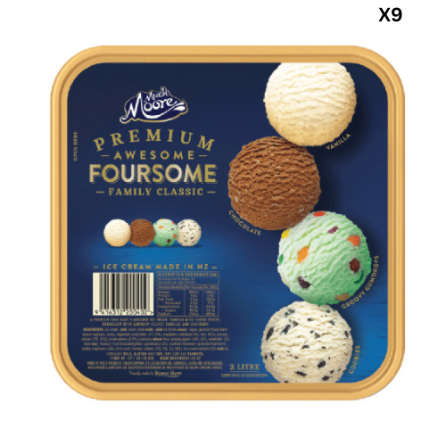 Much Moore Premium Ice Cream Awesome Foursome Family Classic 2L x 9