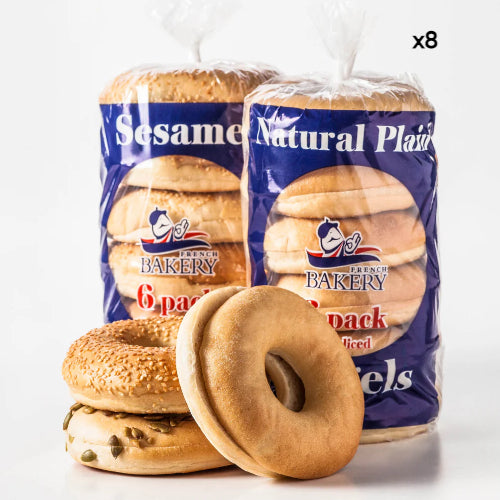 French Bakery Plain Bagel 90g (6 Per/ Pack) x8