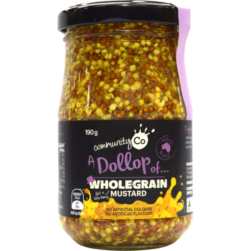 Community Co Mustard Wholegrain 190g (Special)