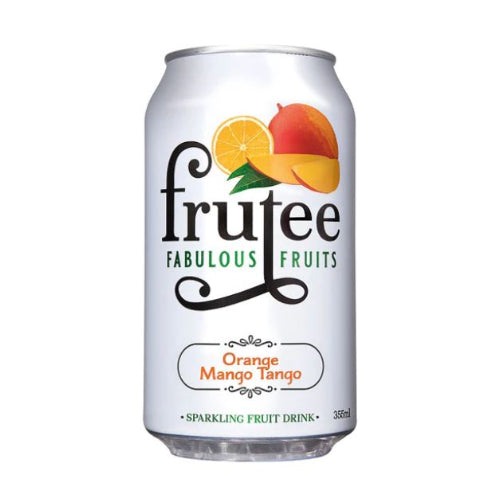 Frutee Fabulous Fruits - 100% Sugar Free Sparkling Fruit Drink - Orange Mango Tango x 330ml Can