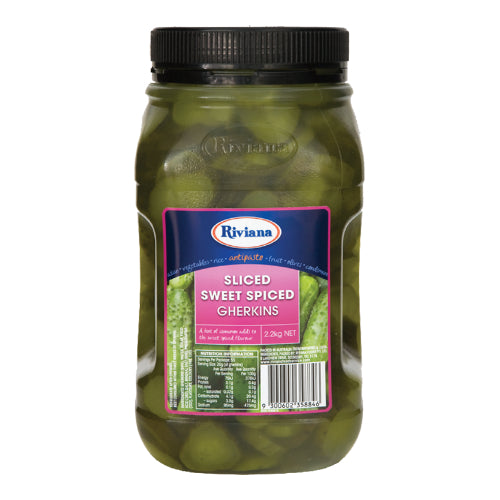 Riviana Sliced Sweet Spiced Gherkins 2.2kg x6