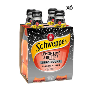 Schweppes Lemon Lime & Bitters Zero Sugar 4x300ml x6