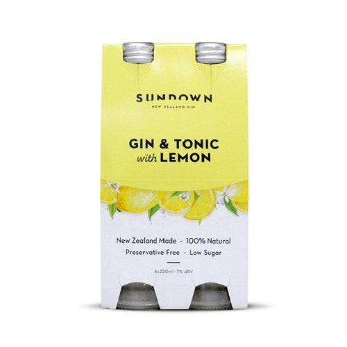 Sundown Gin & Tonic Lemon 250ml Btl (4x250ml)